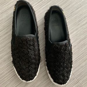 Tory Burch black slip on sneaker